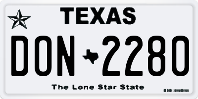 TX license plate DON2280