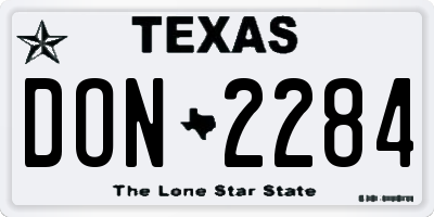 TX license plate DON2284