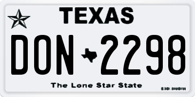 TX license plate DON2298