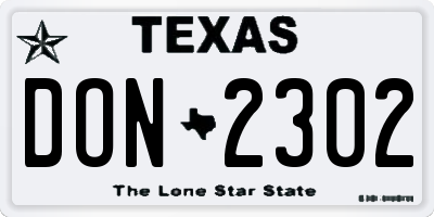 TX license plate DON2302