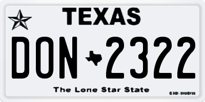 TX license plate DON2322