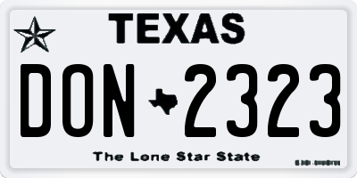 TX license plate DON2323