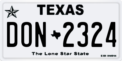 TX license plate DON2324