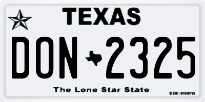 TX license plate DON2325