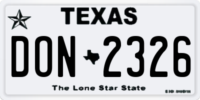 TX license plate DON2326