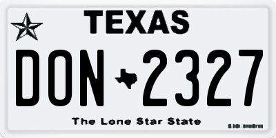 TX license plate DON2327