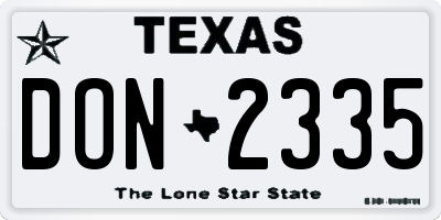 TX license plate DON2335