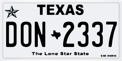 TX license plate DON2337