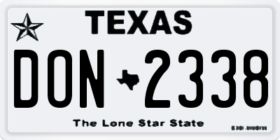TX license plate DON2338