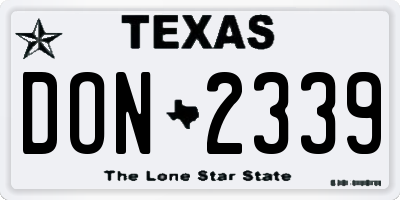 TX license plate DON2339