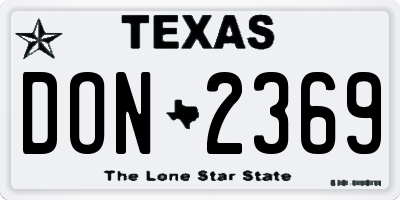 TX license plate DON2369