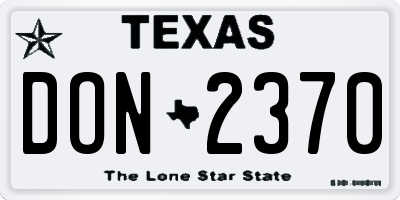 TX license plate DON2370