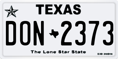 TX license plate DON2373