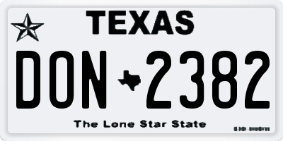 TX license plate DON2382
