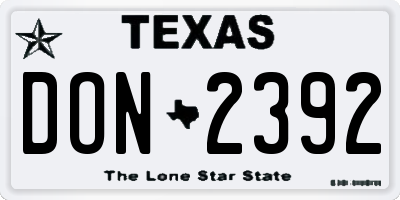 TX license plate DON2392