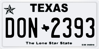 TX license plate DON2393