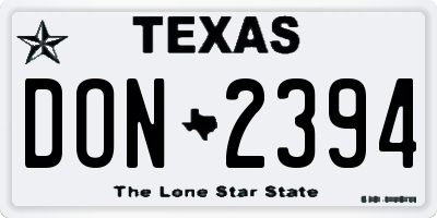 TX license plate DON2394