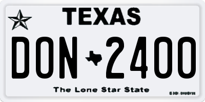 TX license plate DON2400