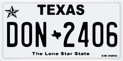 TX license plate DON2406