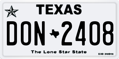 TX license plate DON2408