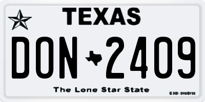 TX license plate DON2409