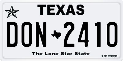 TX license plate DON2410