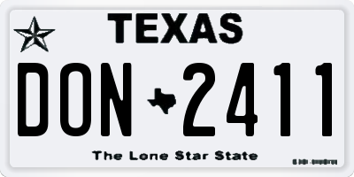 TX license plate DON2411
