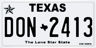 TX license plate DON2413