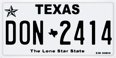 TX license plate DON2414