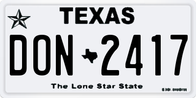TX license plate DON2417