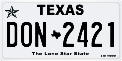 TX license plate DON2421