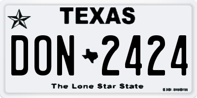 TX license plate DON2424