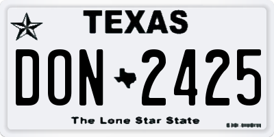 TX license plate DON2425