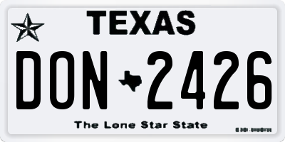 TX license plate DON2426