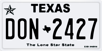 TX license plate DON2427