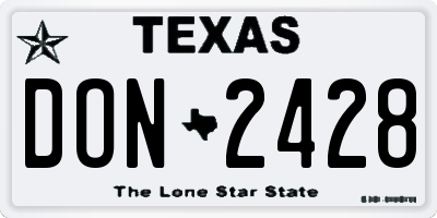 TX license plate DON2428
