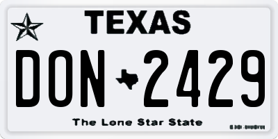 TX license plate DON2429