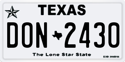 TX license plate DON2430
