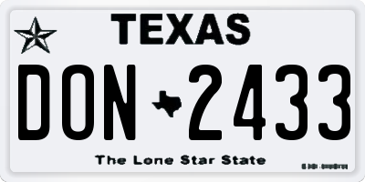 TX license plate DON2433