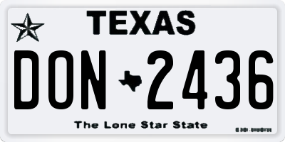 TX license plate DON2436