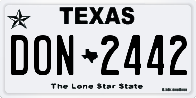 TX license plate DON2442