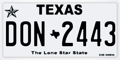 TX license plate DON2443