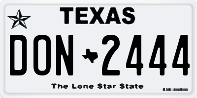TX license plate DON2444