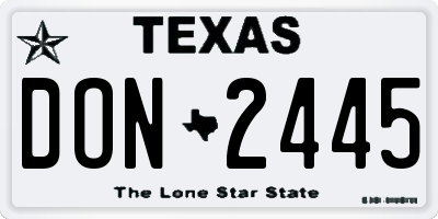 TX license plate DON2445