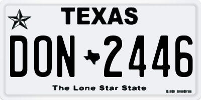 TX license plate DON2446