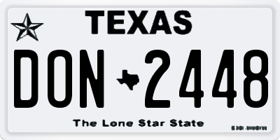 TX license plate DON2448