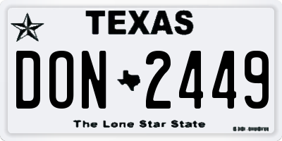 TX license plate DON2449