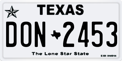 TX license plate DON2453