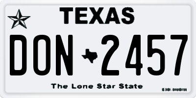 TX license plate DON2457