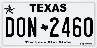 TX license plate DON2460